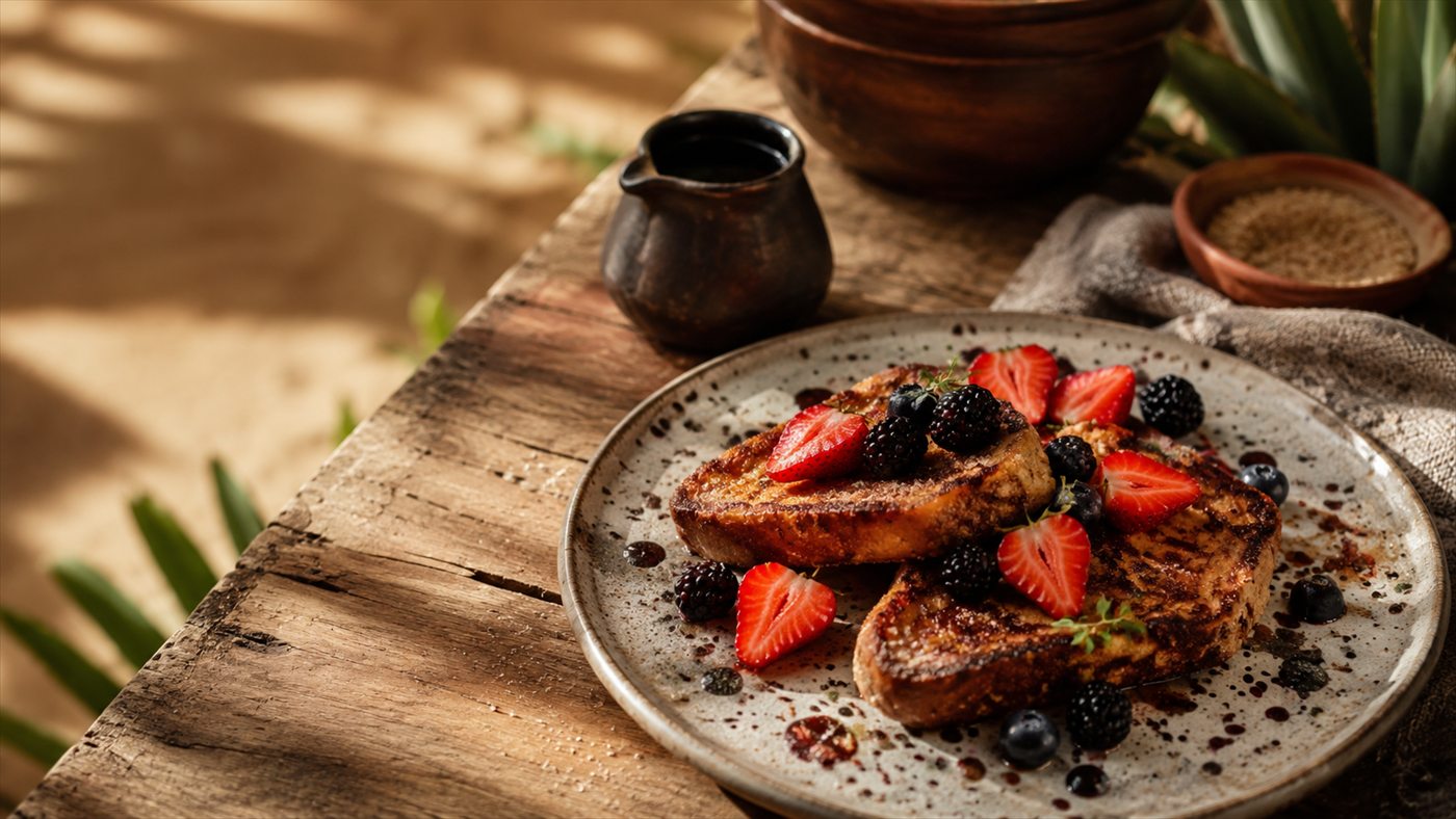 Postre con berries y chocolate