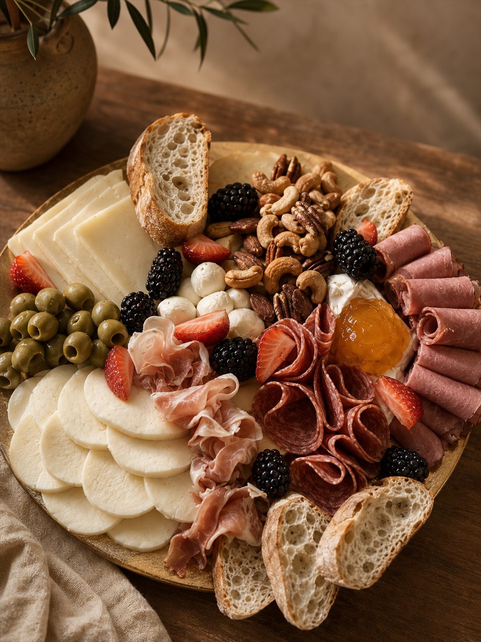 Tabla grande para compartir con quesos, frutas y antojos