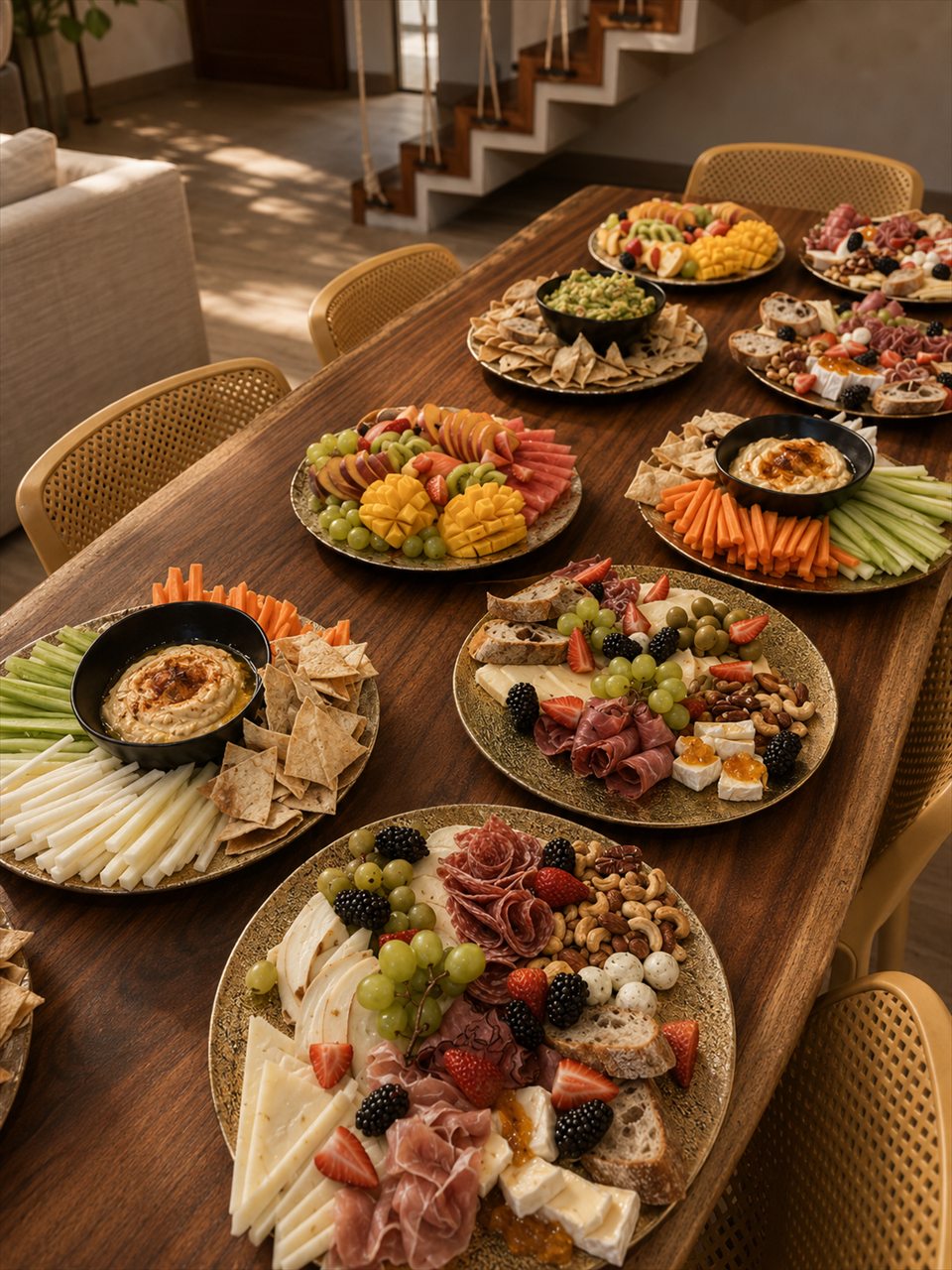 Variedad de antojos del mar emplatados